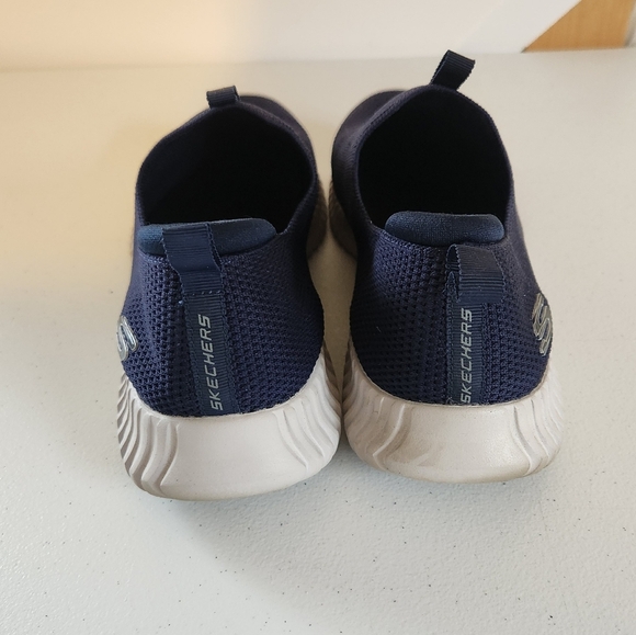 Skechers Mens Slip On Running Shoes Sneakers Navy Blue Size 7 Memory Foam 52649 - Picture 5 of 8